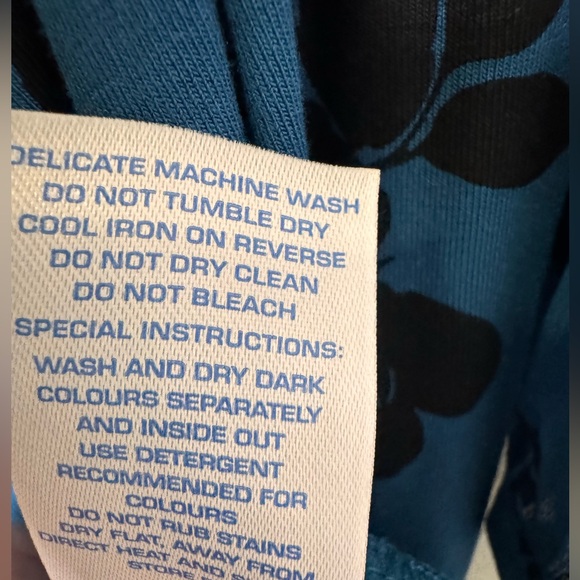 BODEN Leda Jersey Wrap Dress Blue/Teal Baltic Pop Floral Midi Size 12 R - Picture 15 of 15